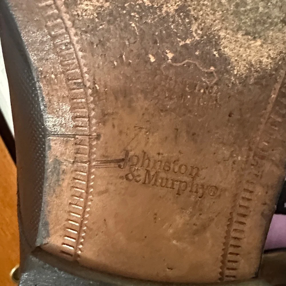 Johnston & Murphy Black Leather Derby, Size 12